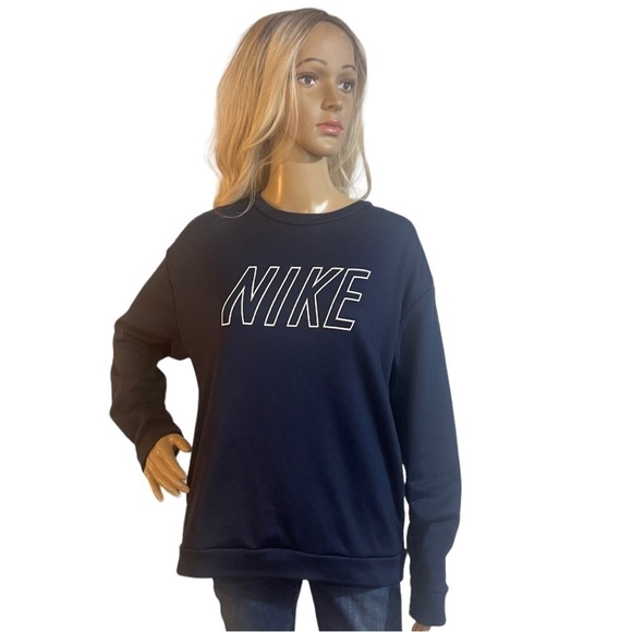 NIKE Dark Blue and White Crew Neck Sweatshirt - Picture 1 of 10